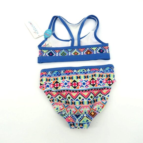 Jantzen Aztec Pattern Girls Colorful Bikini Set Size 4 NWT $48 - Picture 2 of 2